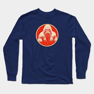 Bigfoot in japan retro art Long Sleeve T-Shirt